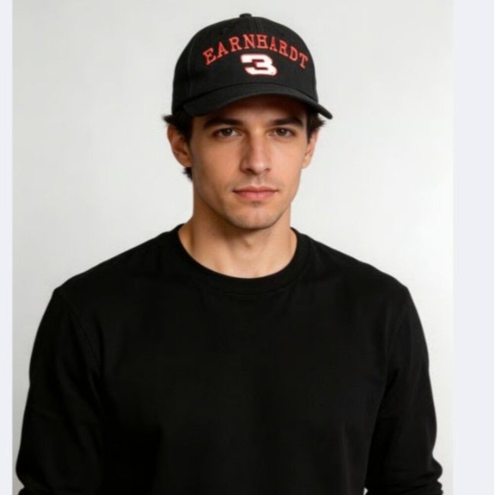 Vintage 1990s Earnhardt #3 Strap Back Cap Hat Nascar Racing RCR Black